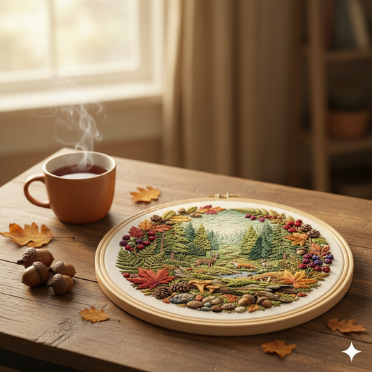 Autumn Forest Hoop - Rustic Table